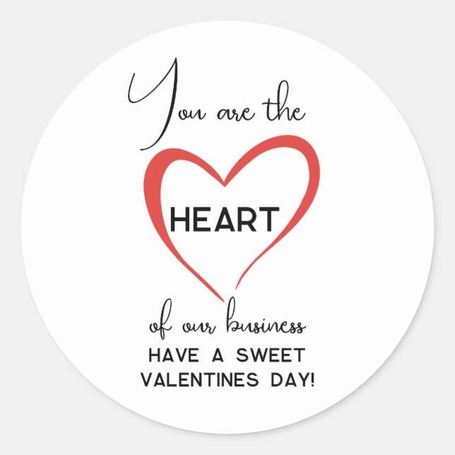 Pegatina Redonda Business Heart Appreciation Client Customer (Anverso)