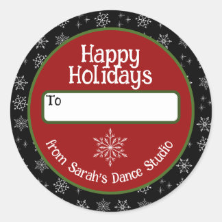 Pegatina Redonda Business Holiday Sticker with Snowflakes