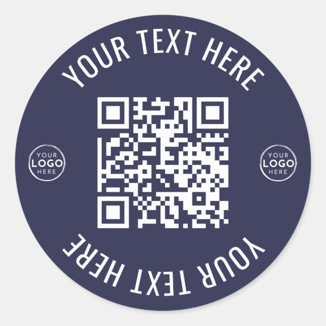 Pegatina Redonda Business Logo QR Code (Anverso)