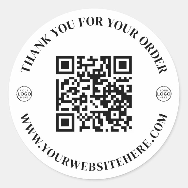 Pegatina Redonda Business Logo Thank You (Anverso)