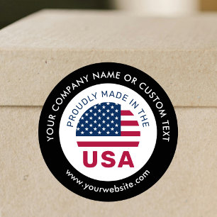 Pegatina Redonda Business Patriotic Made in USA Black Label Pegatin