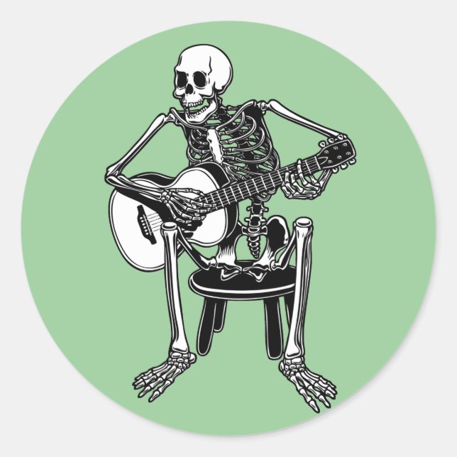 Pegatina Redonda Busker Bones (Anverso)