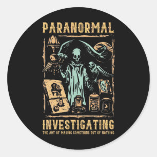 Pegatina Redonda Búsqueda de fantasma Investigador Diseño Inves par