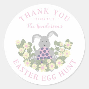 Pegatina Redonda Búsqueda de huevos de Pascua personalizados Coneji