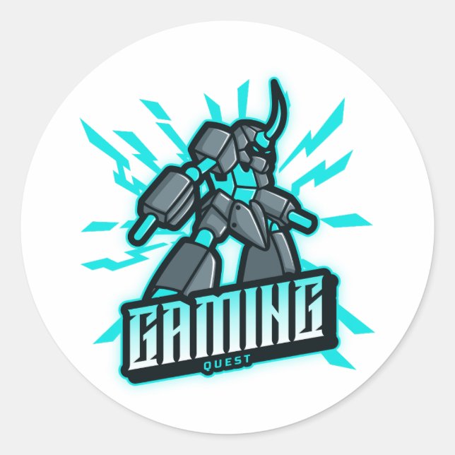 Pegatina Redonda Búsqueda de juegos (Anverso)