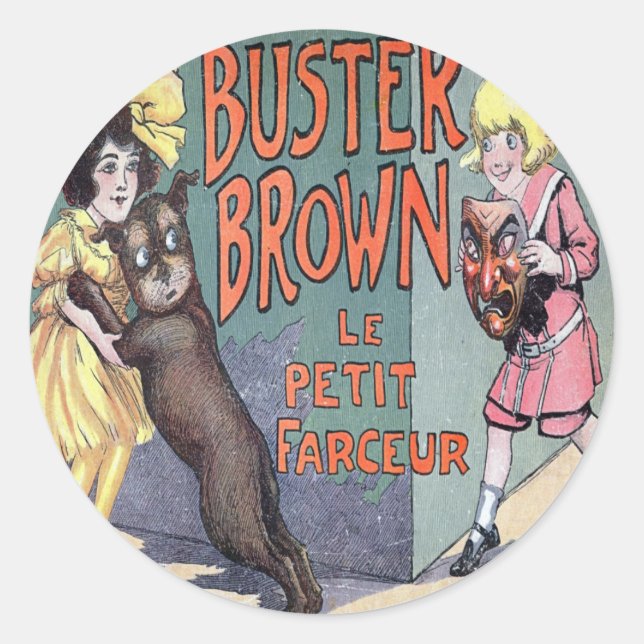 Pegatina Redonda Buster Brown (Anverso)