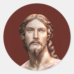 Pegatina Redonda BUSTO DE CRISTO EL SALVADOR por MICHELANGELO 2026
