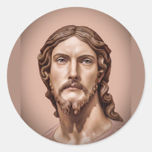 Pegatina Redonda BUSTO DE CRISTO EL SALVADOR por MICHELANGELO 2026_