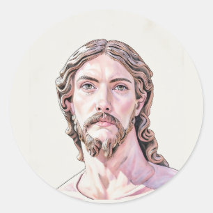 Pegatina Redonda BUSTO DE CRISTO EL SALVADOR por MICHELANGELO 2026_