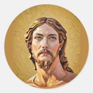 Pegatina Redonda BUSTO DE CRISTO EL SALVADOR por MICHELANGELO 2026_