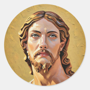 Pegatina Redonda BUSTO DE CRISTO EL SALVADOR por MICHELANGELO 2026_
