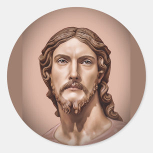 Pegatina Redonda BUSTO DE CRISTO EL SALVADOR por MICHELANGELO 2026_