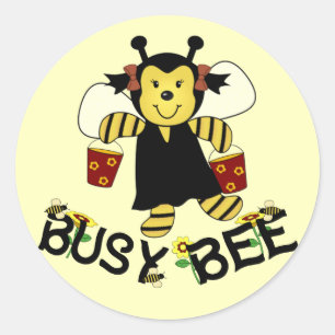 Pegatina Redonda Busy Bee