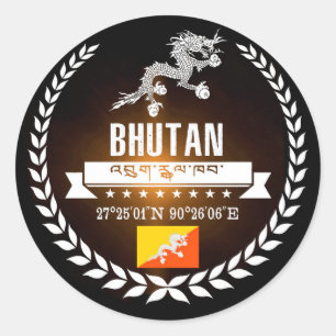 Pegatina Redonda Bután