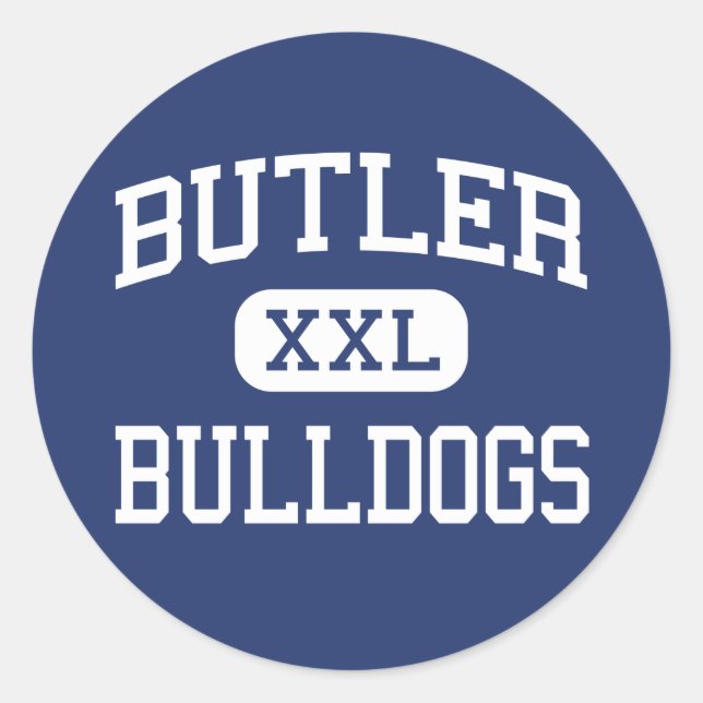 Pegatina Redonda Butler - Bulldoges - Junior - Waukesha Wisconsin (Anverso)