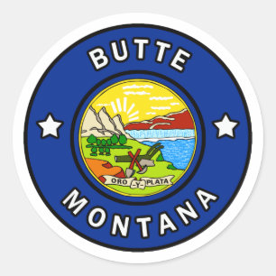 Pegatina Redonda Butte Montana