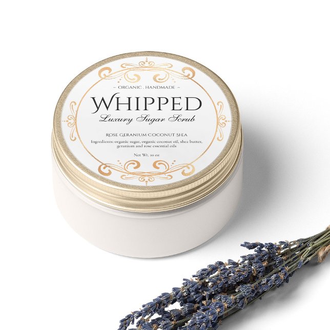 Pegatina Redonda Butter Butter Scrub Lujoso Relieve metalizado dora (Subido por el creador)