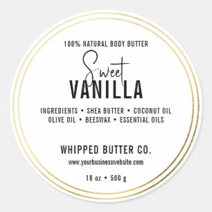Pegatina Redonda Butter corporal minimalista Small Business Gold  L