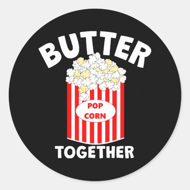 Pegatina Redonda BUTTER Together Movie Popcorn (Anverso)