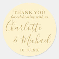 Buttercup Firma amarilla Favor de la boda Gracias