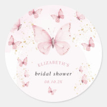 Butterflies Pink Gold Bridal