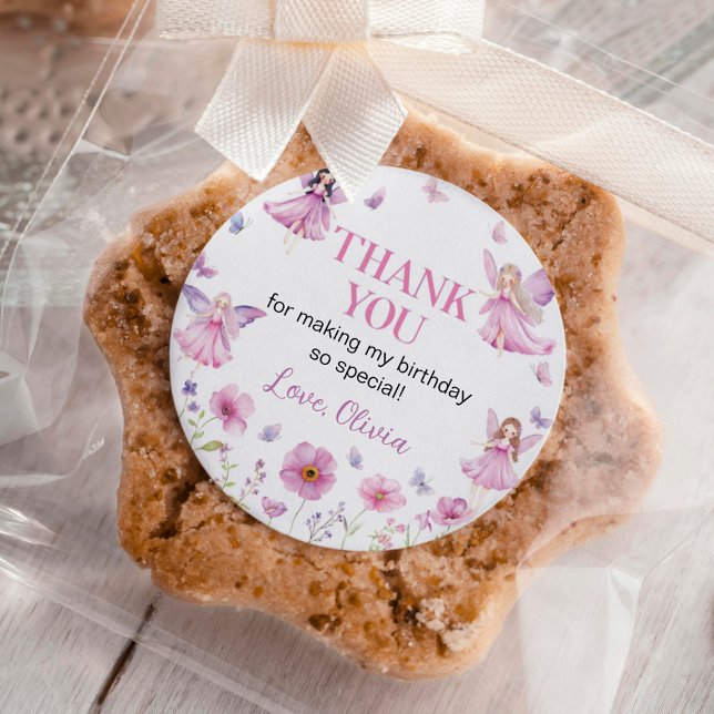 Pegatina Redonda Butterfly Fairy Floral Garden Birthday (Subido por el creador)