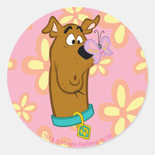 Pegatina Redonda Butterfly On Scooby-Doo's Nose