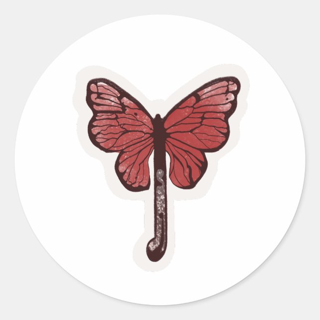 Pegatina Redonda Butterfly Umbrella Fusion sticker (Anverso)