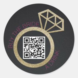 Pegatina Redonda Buy the Bachelorette a Drink QR Code, Hens Party