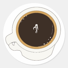Pegatina Redonda Buzo de Taza de Café