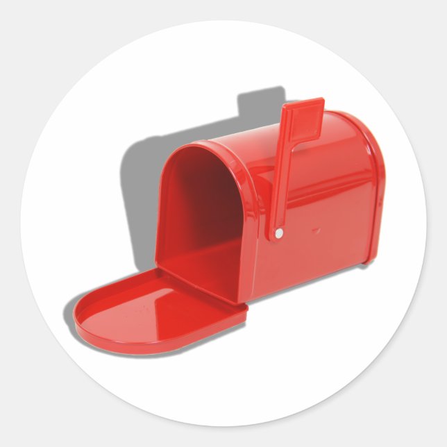 Pegatina Redonda Buzón de correo abierto051409sombras (Anverso)