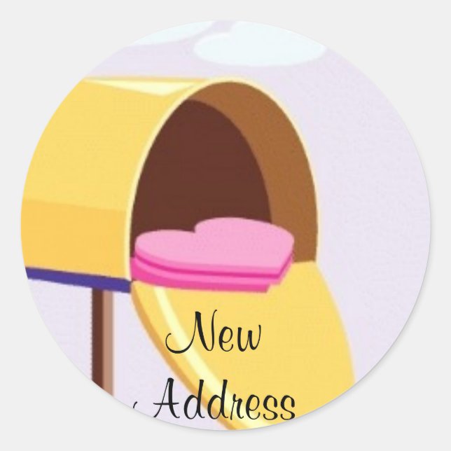 Pegatina Redonda Buzón de correo de corazón (Anverso)