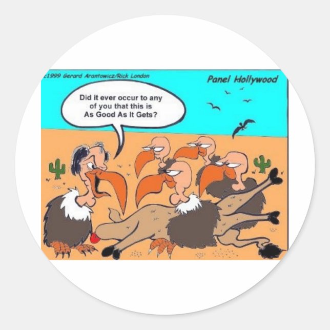 Pegatina Redonda Buzzard In Écstacy Funny Gifts Tees & Collectibles (Anverso)