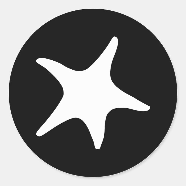 Pegatina Redonda BW Starfish (Anverso)