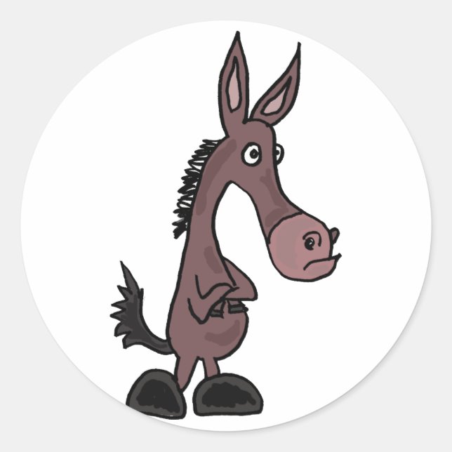 Pegatina Redonda BX- Personalizado Stubborn Mule Pegatinas (Anverso)