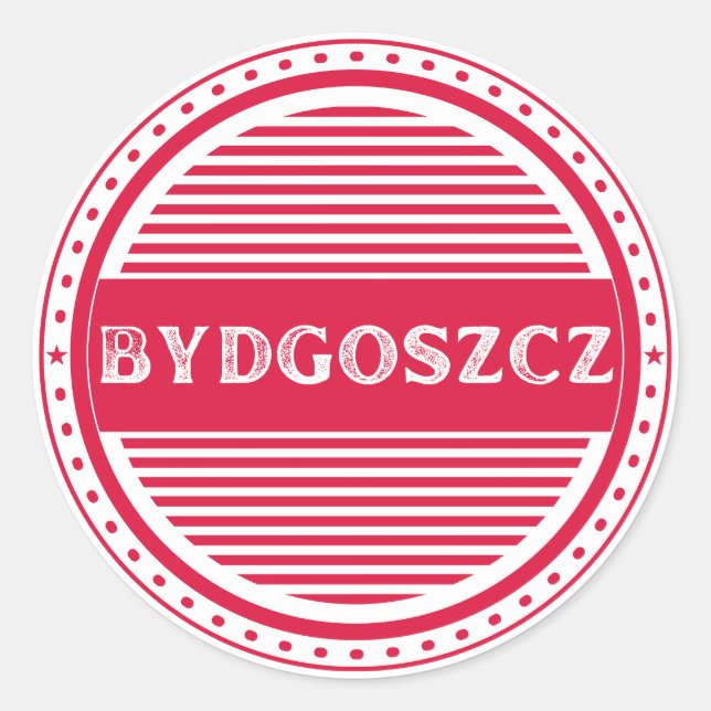 Pegatina Redonda Bydgoszcz City Pride Emblem – Polish Identity (Anverso)
