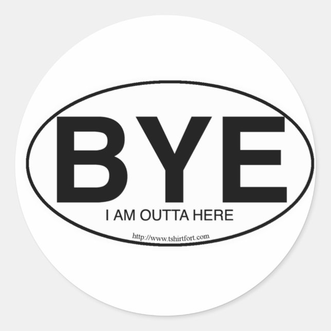 Pegatina Redonda BYE Estilo Euro (Anverso)