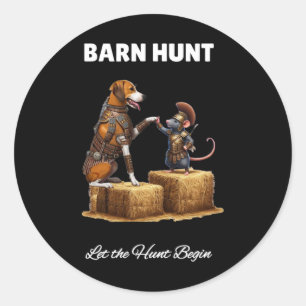 Pegatina Redonda Byrn Hunt Lover - Cute Warrior Rat Y American Fo