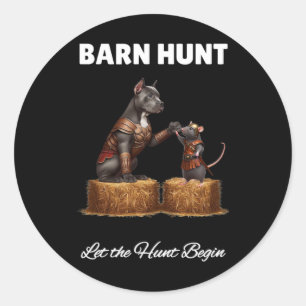 Pegatina Redonda Byrn Hunt Lover - Rata De Guerrero Y Corso De Caña
