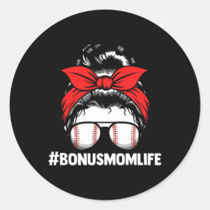 Pegatina Redonda Bysebyll Bonus Mom Sofbyll Player Día de la Madre