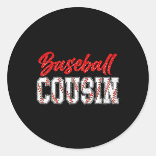 Pegatina Redonda Bysebyll Cousin Retro Groovy Orgulloso juego depor