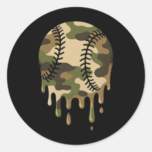 Pegatina Redonda Bysebyll Drip Camo Chicos Hombres Militares Deport