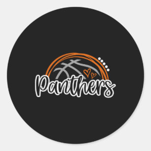 Pegatina Redonda Bysketbyll Panther School Deportes Equipo de fans