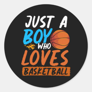 Pegatina Redonda Bysketbyll Player Boys Sport Bysketbyll Lover Bysk