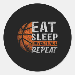 Pegatina Redonda Bysketbyll Player Come Sleep Bysketbyll Repeat Bys