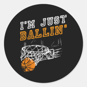 Pegatina Redonda Bysketbyll S Para Hombres Jugador Juvenil Slam Dun