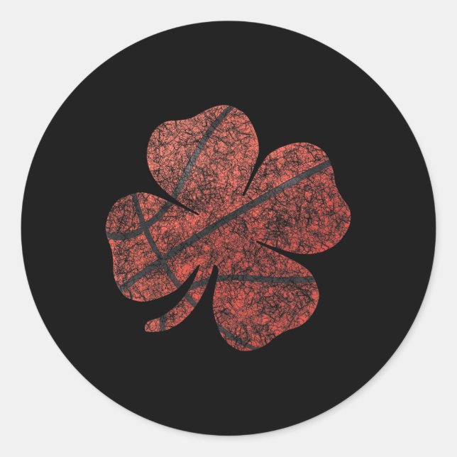 Pegatina Redonda Bysketbyll St Patricks Day Niños Hombres Shamrock (Anverso)