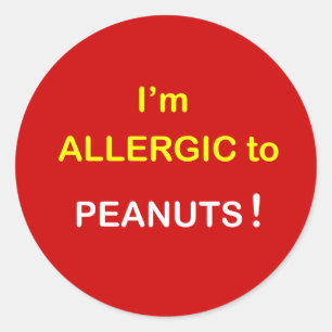 Pegatina Redonda c8 - Soy alérgico - PEANUTS.