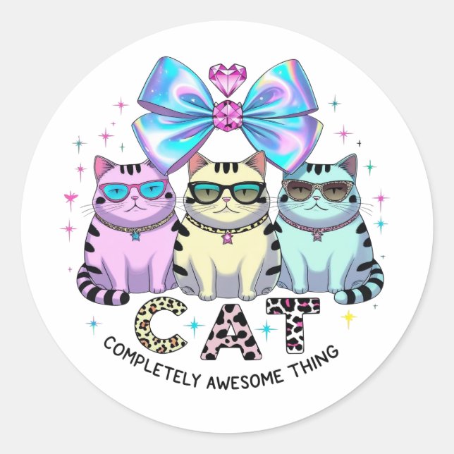 Pegatina Redonda C.A.T. Cosa Completamente Increíble (Anverso)
