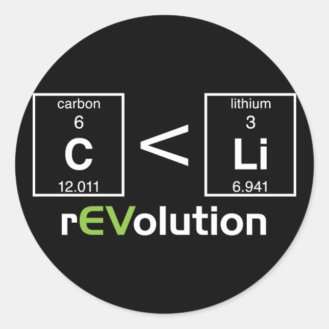 Pegatina Redonda C es menor que Li (Anverso)